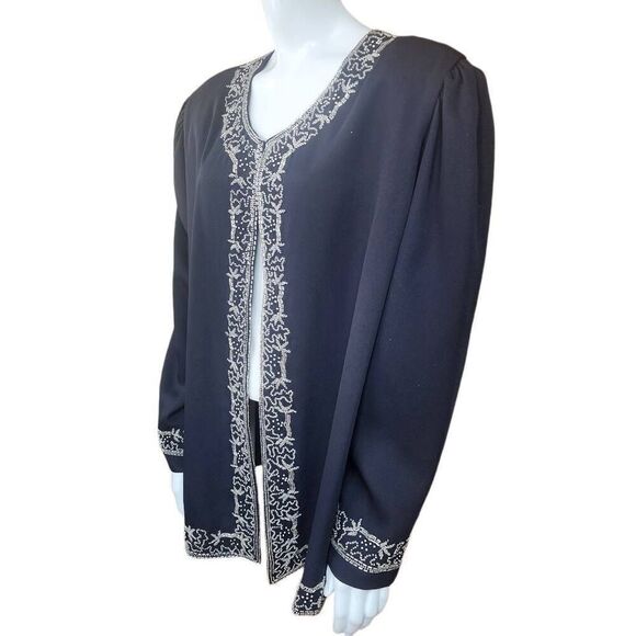 Evening's Black Beaded Jacket (16) - Picture 1 of 5